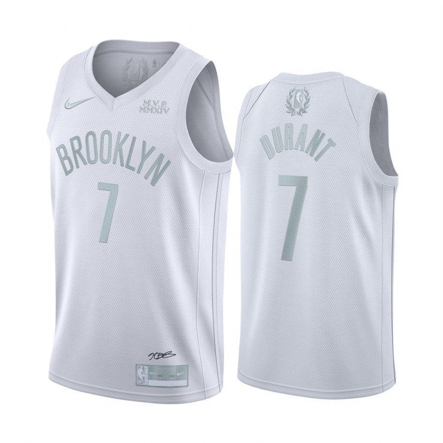Men Men  Brooklyn Nets #7 Durant White NBA Nike MVP Jerseys->brooklyn nets->NBA Jersey